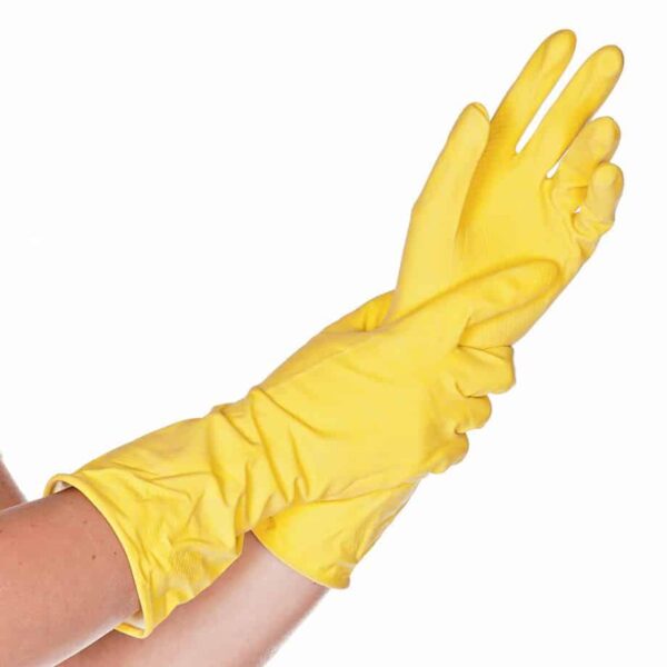 Latex huishoudhandschoenen 60g Geel | 144 paar - Afbeelding 3